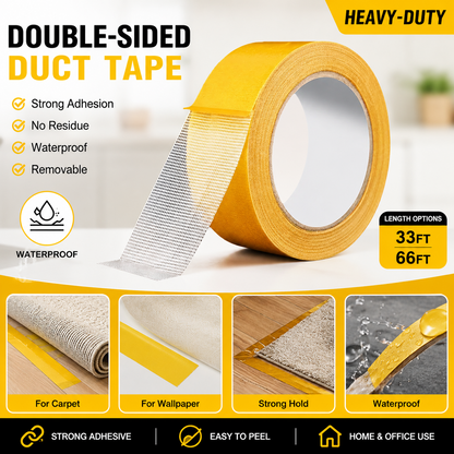 Double-Sided Heavy Duty Tape — Strong, Waterproof & Clean Removal
