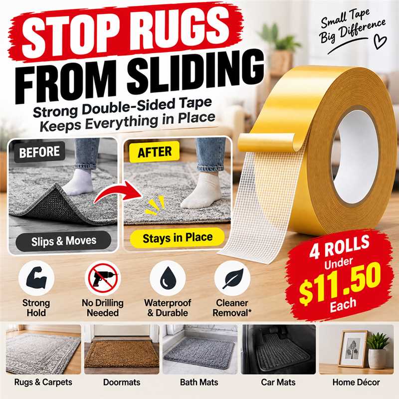 Double-Sided Heavy Duty Tape — Strong, Waterproof & Clean Removal